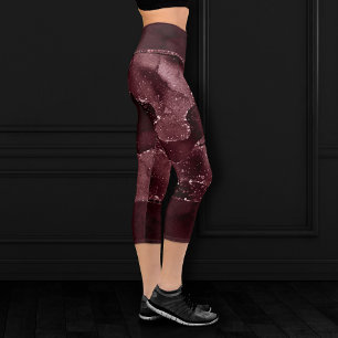 Leggings Capri Moody Agate Vin Bordeaux Sangria Merlot Maroon