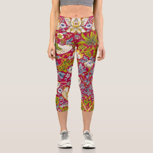 Leggings Capri Morris Red Arrière - plan Strawberry Thief Motif