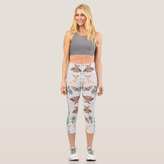 Leggings Capri Mothman & Friends Motif de Cryptide Capri (Recto)