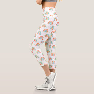 Leggings Capri Motif à point arc-en-ciel coloré
