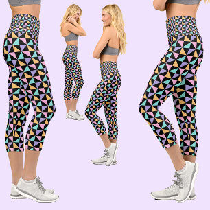 Leggings Capri Motif Abstrait coloré