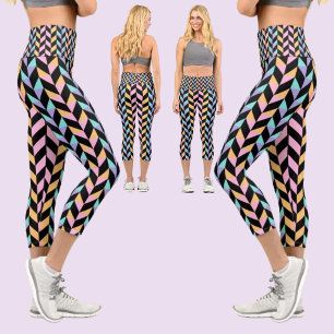 Leggings Capri Motif Abstrait coloré