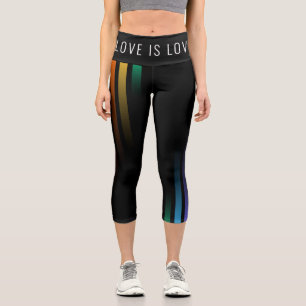 Leggings Capri Motif Abstrait de Rainbow de Dégradé Fierté