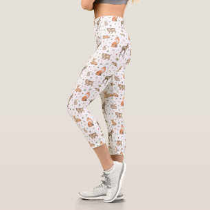 Leggings Capri Motif animal de bois mou