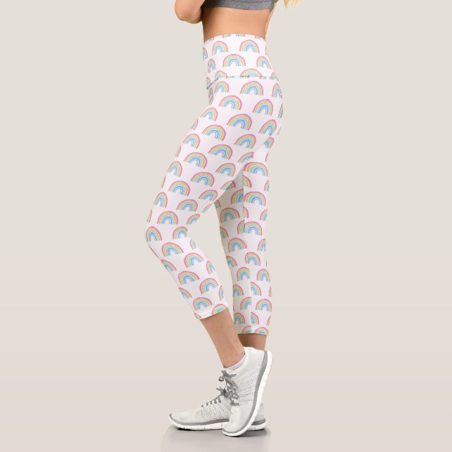 Leggings Capri Motif arc-en-ciel Pastel (Gauche)