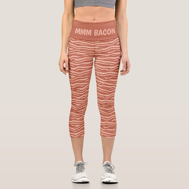 Leggings Capri Motif Bacon personnalisé (Recto)