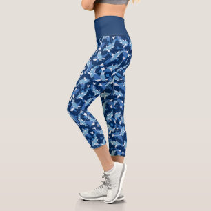 Leggings Capri Motif bleu - Koi Fish