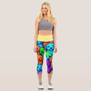 Leggings Capri Motif branché de chien pour les amoureux des anima
