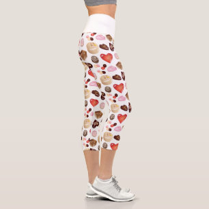 Leggings Capri Motif Coeur de chocolat moderne