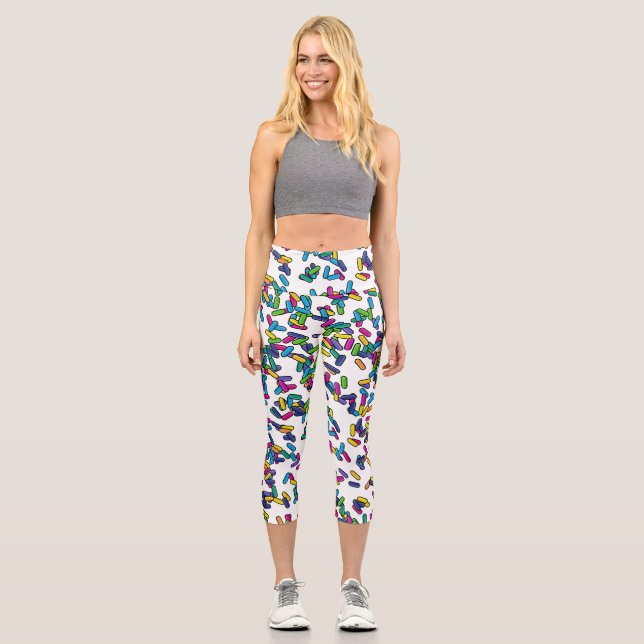 Leggings Capri Motif d'arrosage éparpillé (Recto)