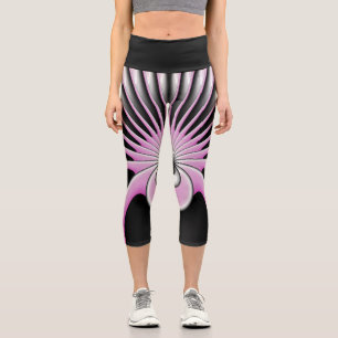 Leggings Capri Motif d'art fractal Abstrait moderne