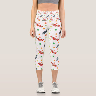 Leggings Capri Motif de baies, framboise, myrtille, fruit