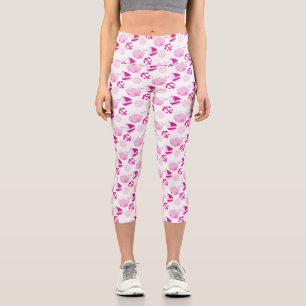 Leggings Capri Motif De Baleines, Beaux Baleines, Baleines Roses