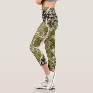 Leggings Capri Motif de branches de fleurs