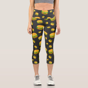Leggings Capri Motif de burger délicieux cool et amusant