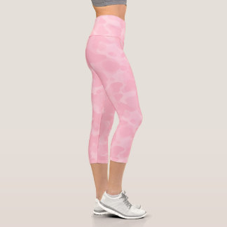 Leggings Capri Motif de camouflage classique Pastel Pink clair
