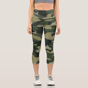 Leggings Capri Motif de camouflage de forêt tactique militaire