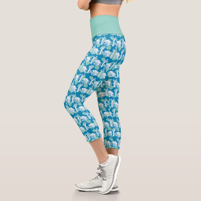 Leggings Capri Motif de caractères bleu Weasel & Baboon (Gauche)