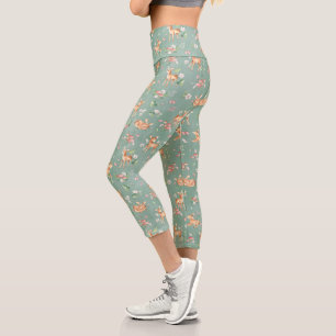 Leggings Capri Motif de cerfs à l'aquarelle