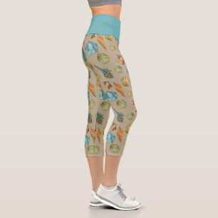Leggings Capri motif de coquillage carrelé