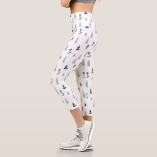 Leggings Capri Motif de descente d'hiver