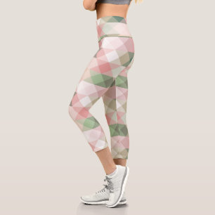 Leggings Capri motif de diamant géométrique pastel