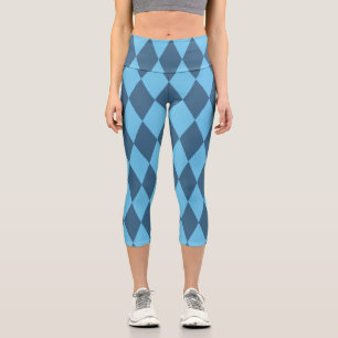 Leggings Capri Motif de drapeau rhombique de Bavière bleue