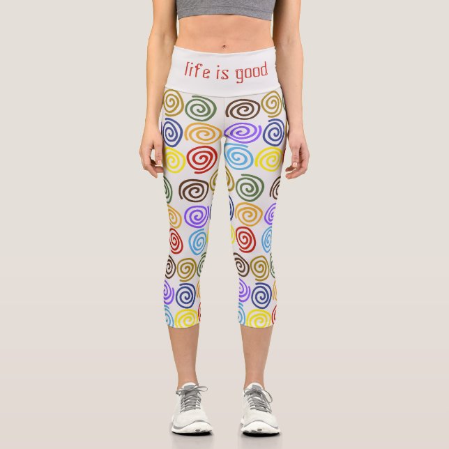 Leggings Capri Motif de formes spirales Abstraites (Recto)
