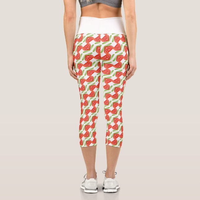 Leggings Capri motif de fraise Abstrait (Verso)