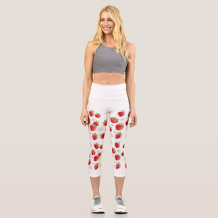 Leggings Capri Motif de fraises, Pantalon de Yoga funky