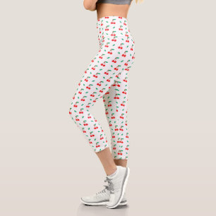 Leggings Capri Motif de fruits cerises rouges mignonnes