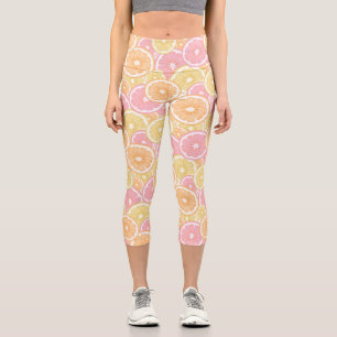 Leggings Capri Motif de fruits d'agrumes tropicaux