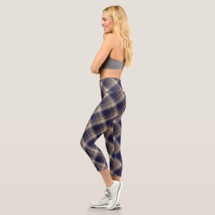 Leggings Capri Motif de Jacquard en plastique bleu marine