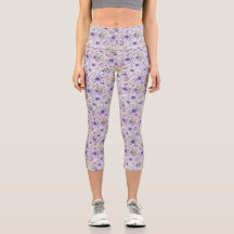Motif de jardin violet Capri Leggins