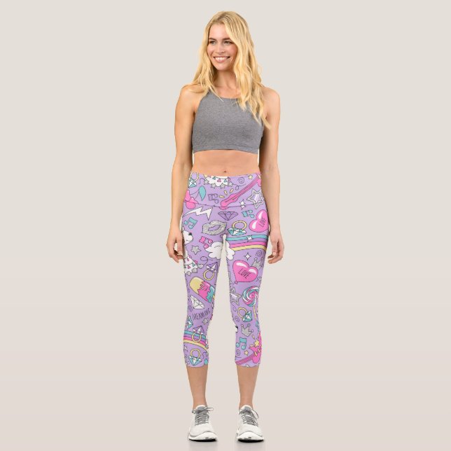 Leggings Capri Motif de lama 1 (Recto)