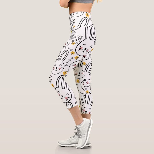 Leggings Capri Motif de lapin (Gauche)