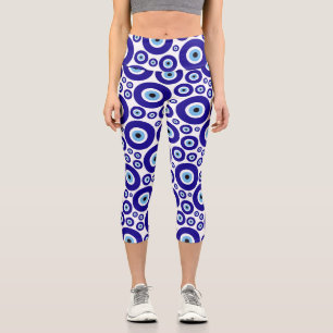 Leggings Capri Motif de l'œil maléfique, Œil grec, Œil turc, Naza