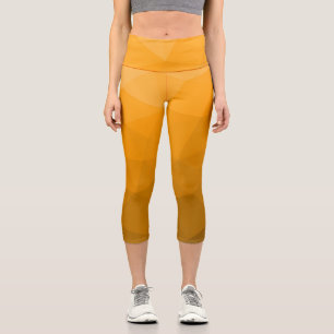 Leggings Capri Motif de maillage géométrique dégradé orange