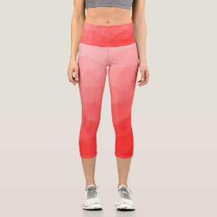 Leggings Capri Motif de maille géométrique à dégradé rouge