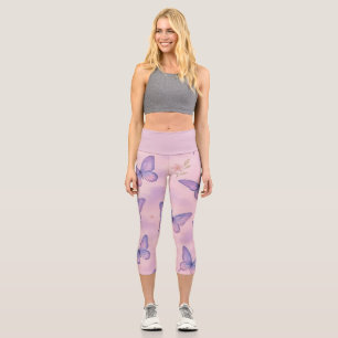 Leggings Capri Motif de mouvement de rêve papillon Yoga de luxe