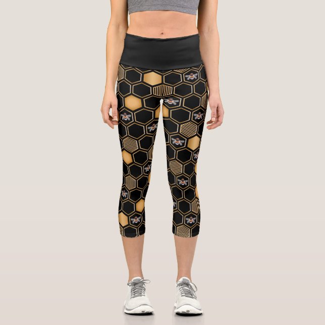 Leggings Capri Motif de nid d'abeille (Recto)