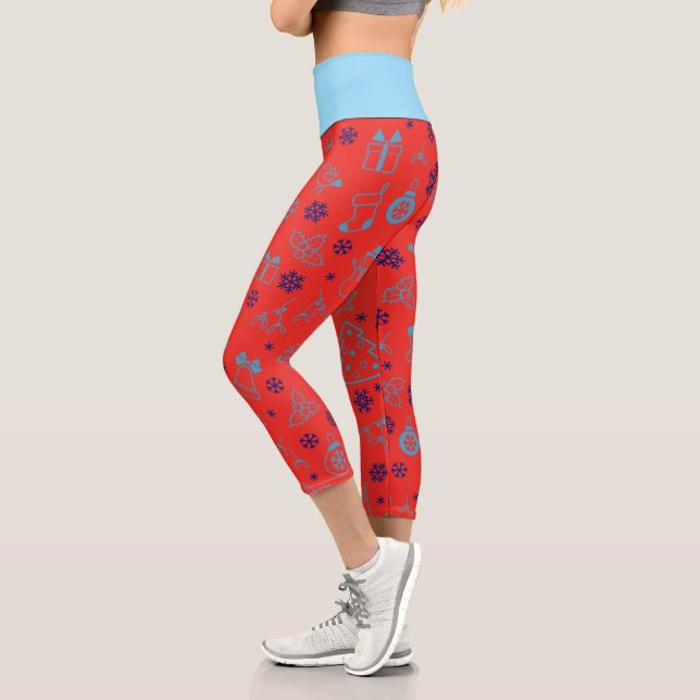 Leggings Capri Motif de Noël (Gauche)