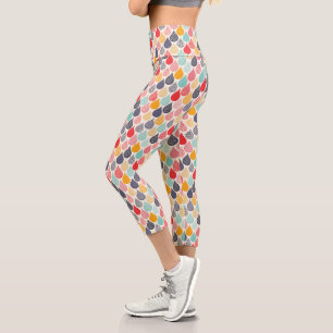 Leggings Capri Motif de point d'art pop Raindrop