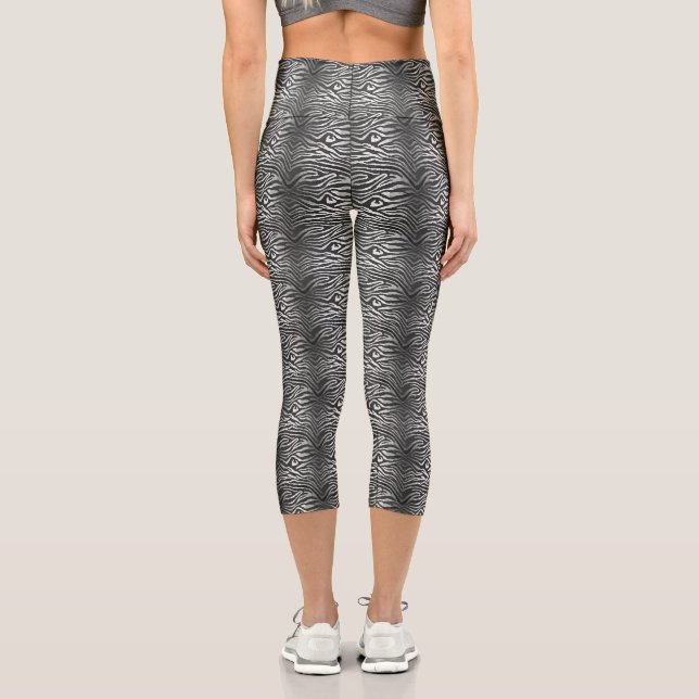 Leggings Capri Motif de rayure de tigre sans couture (Verso)