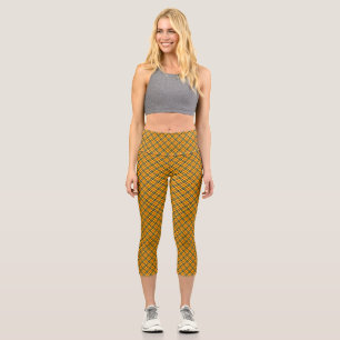 Leggings Capri Motif de texture jaune rouge noir