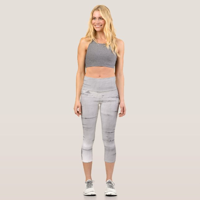 Leggings Capri Motif d'écorce de bouleau (Recto)