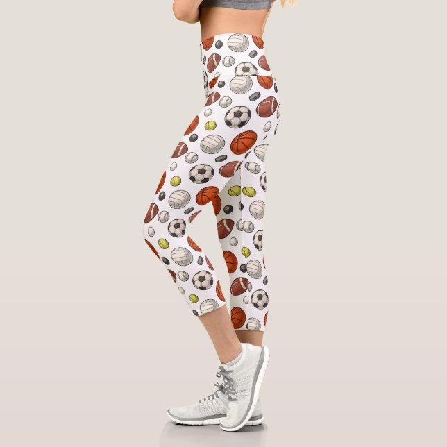 Leggings Capri Motif d'équipements sportifs (Gauche)