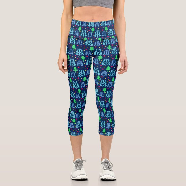Leggings Capri Motif des arbres de Noël (Recto)