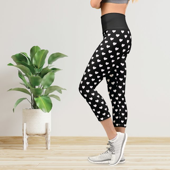 Leggings Capri Motif des Coeurs blancs pois (Créateur téléchargé)