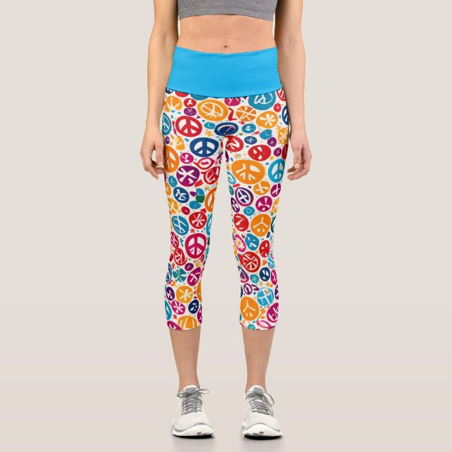 Leggings Capri Motif des signes de paix (Recto)